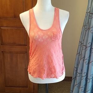 We the Free People stretch orange lace tank top
